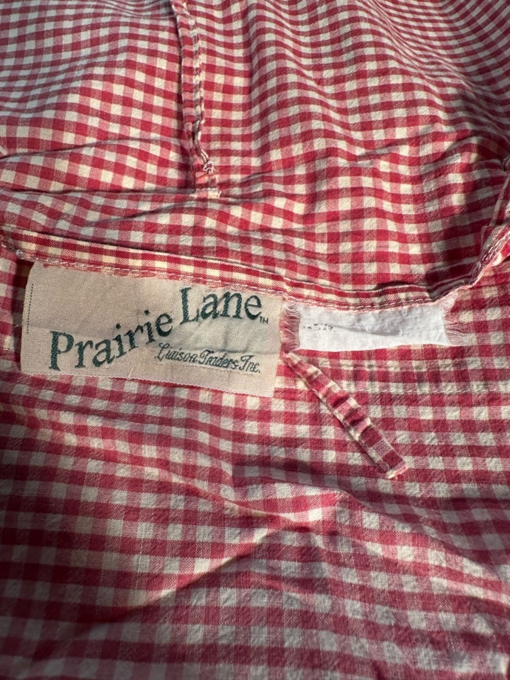 Vtg Redwork Embroidered Pillow Cases Red/White Checkered Gingham Border Girl Boy - Picture 8 of 8